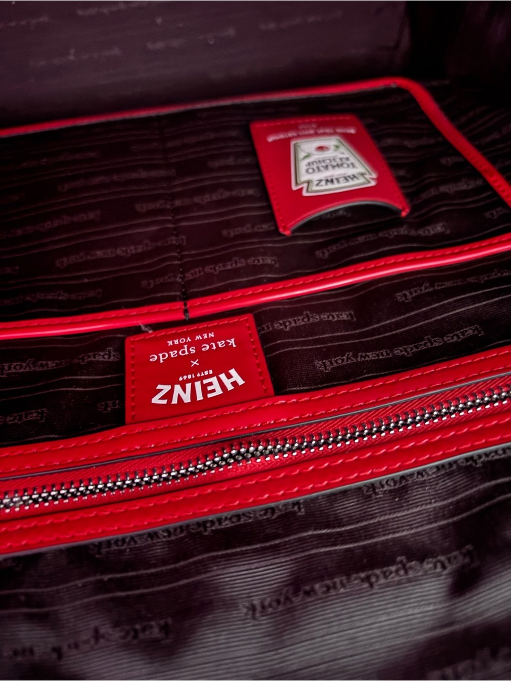 kate spade Red Patent Tote with Heinz Tomato Ketchup Patch - Picture 6 of 7